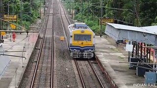 OHE INSPECTION CAR __ INDIA'S SHORTEST TRAIN ON TRACK __ CHECKING THE TRACK __ INDIAN RAILWAY