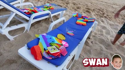 Cache-Cache POP IT dans le Sable sur la Plage !