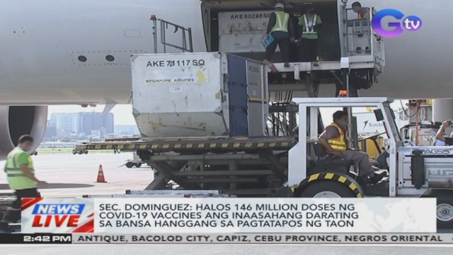 Sec. Dominguez: Halos 146 million doses ng COVID-19 vaccines ang inaasahang darating sa bansa hanggang sa pagtatapos ng taon | News Live