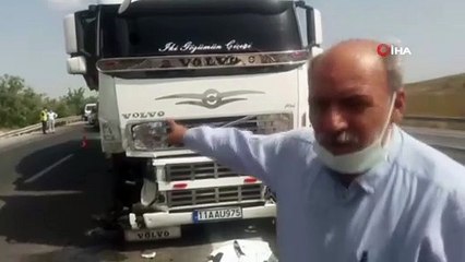 Çekici emniyet şeridindeki otomobile çarptı: 3 yaralı