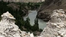Rivers of Ladakh fed by melted snow join the Indus River