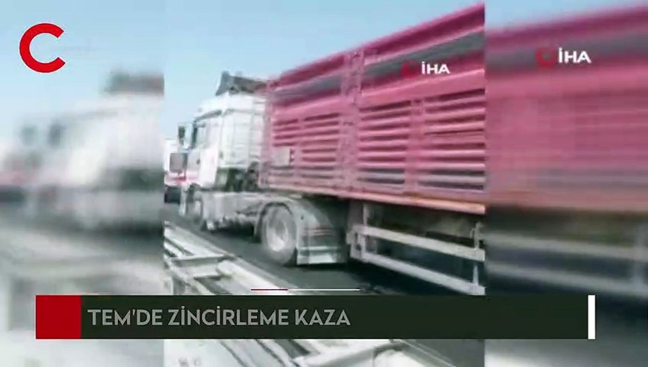 Hadımköy TEM otoyolu Çatalca istikametinde zincirleme kaza