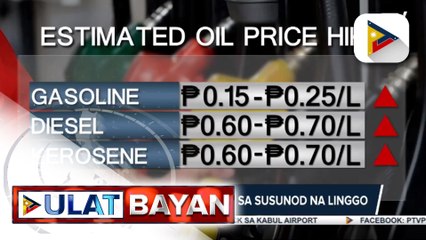 Oil price hike, ipatutupad sa susunod na linggo