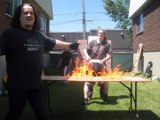 Flaming Table Match - The Bruiser & Agent Exile VS Innovator - CHW Backyard Wrestling