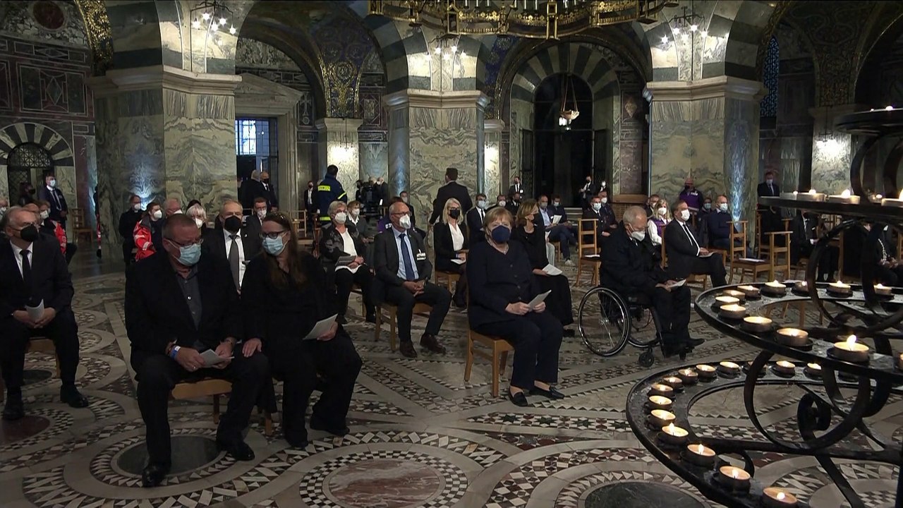 Cerimonia ad Aachen in ricordo delle tante vittime per le inondazioni