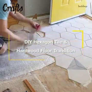 diy hexagon tile and hardwood floor transition step by step hexagon tile to wood transition
