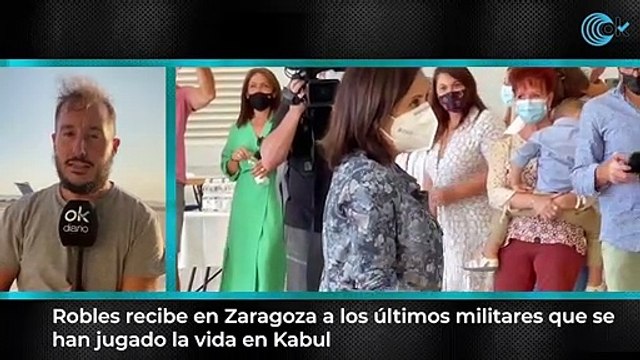 Robles recibe en Zaragoza a los últimos militares que se han jugado la vida en Kabul