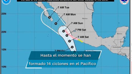 Los estados que serán afectados por las lluvias del huracán “Nora”