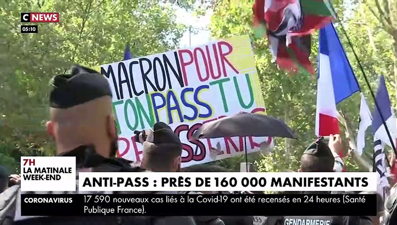 Pass Sanitaire - Voici en 90 secondes le résumé des manifestations qui se sont déroulées partout en France hier et qui auraient attiré moins de 160.000 personnes