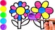 Pelajari Menggambar dan Mewarnai Two Flowers pretty Untuk Anak anak