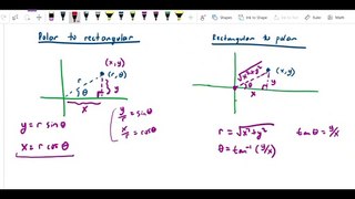 Polar coordinates - Conversion formulas and polar to rectangular example