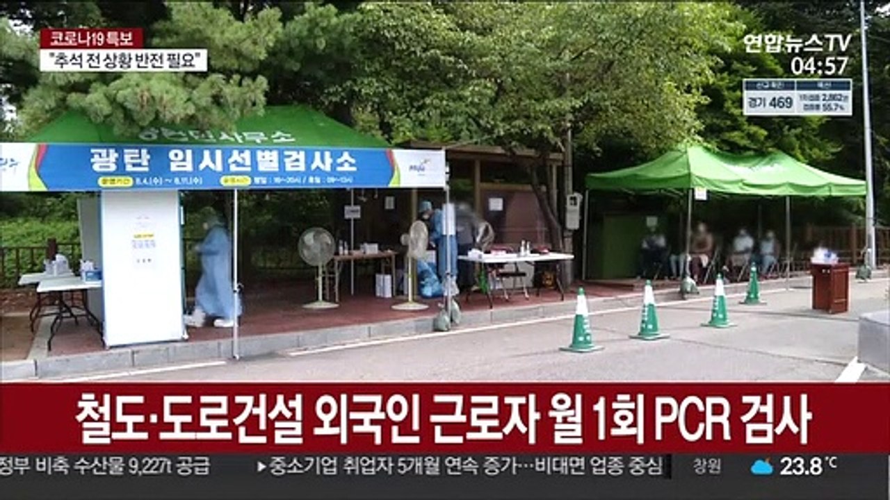 철도·도로건설 외국인 근로자 월 1회 PCR 검사