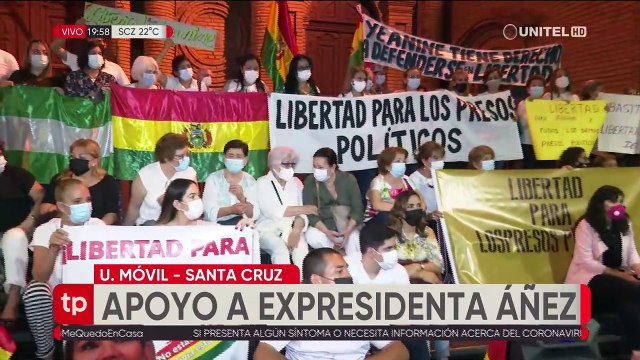 Manifestación en la plaza 24 de Septiembre pidió la liberación de la expresidenta Jeanine Añez