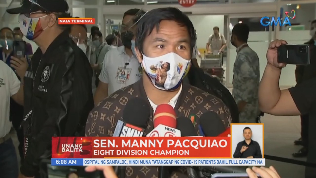 Sen. Pacquiao, dumating na; sasailalim muna sa 10-day quarantine | UB