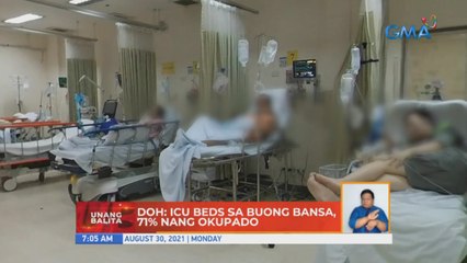 DOH: ICU beds sa buong bansa, 71% nang okupado | UB