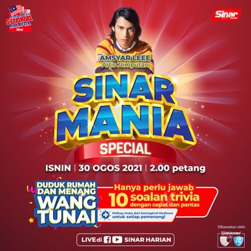 Ikuti siaran langsung di Facebook dan YouTube Sinar Harian sempena kemerdekaan Malaysia ke-64 pada 30 Ogos ini.