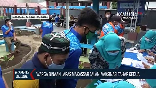 Warga Binaan Lapas Makassar Jalani Vaksinasi Tahap Kedua