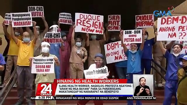Ilang health worker, nagkilos-protesta ngayong Araw ng mga Bayani para sa panawagang makatanggap ng nararapat na benepisyo | 24 Oras