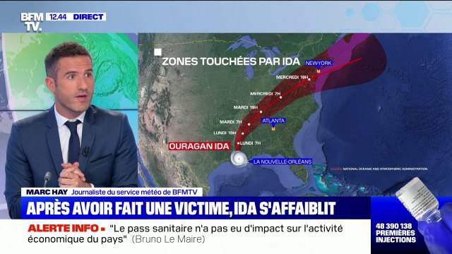 États-Unis: Ida désormais classée comme étant une tempête tropicale