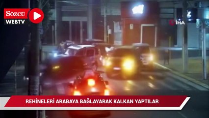 Brezilya'da soyguncular rehineleri arabalara bağlayarak kalkan yaptı