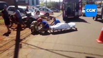 Motociclista fica ferido após colisão com carro na Avenida Corbélia