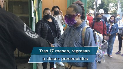 Tải video: Con nerviosismo y entusiasmo regresaron a clases los alumnos de secundaria en la CDMX