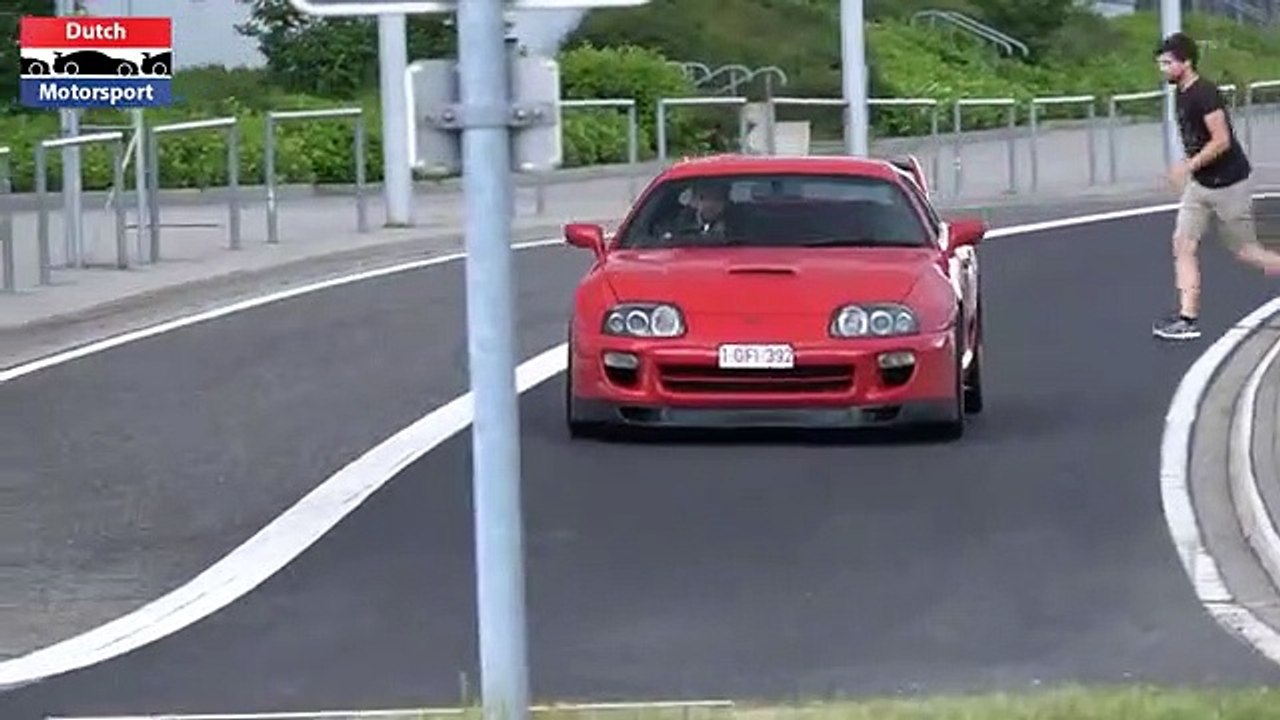 Toyota Supra-s Accelerating at European Supra Meet 2021 -- Anti lag- Powerslides-