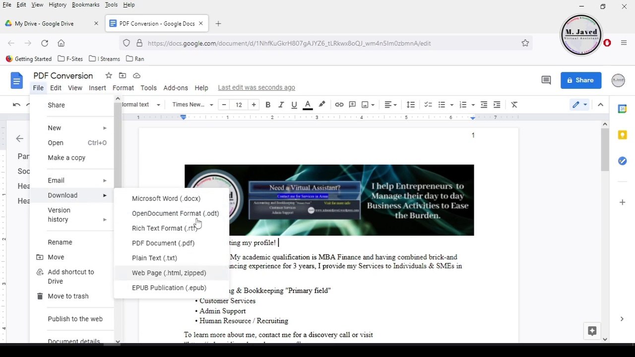 Use Google Docs to Edit PDF Files