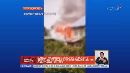 Bahay, nasunog matapos umanong sindihan ng bata ang Christmas lights gamit ang lighter | UB