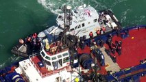 Aerials of migrants rescued attempting to reach UK