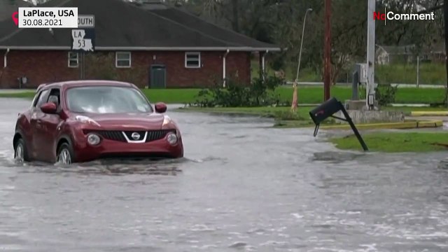 Hurricane Ida: flooded streets and destroyed homes at LaPlace in Louisiana