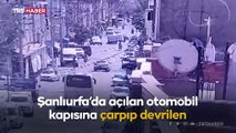 Motosiklet, park halindeki otomobilin kapısına çarptı