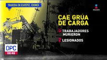 Grúa cayó sobre trabajadores de la construcción en Edoméx