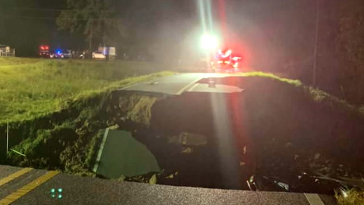 Ida flooding triggers highway collapse