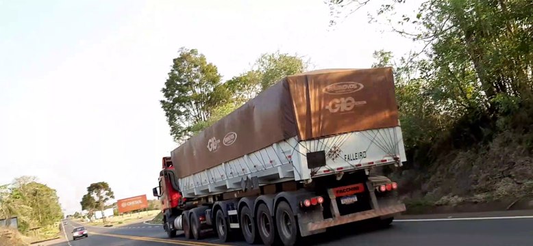 SCANIA VERMELHO 3B11 CARRETA FACCHINI BASCULANTE 7 EIXOS G10 TRANS FALLEIRO