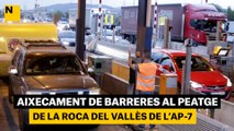 Aixecament de barreres al peatge de la Roca del Vallès de l'AP-7