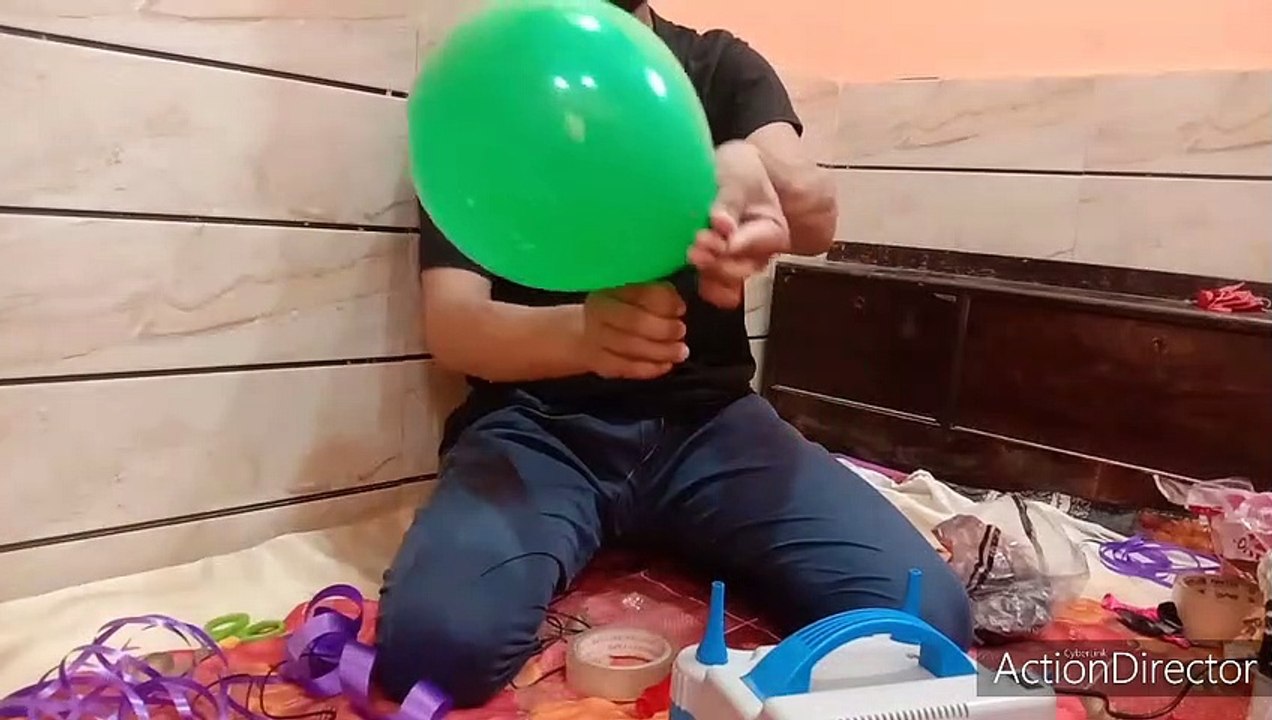 Colorful balloon room decoration