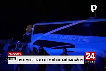 Al menos cinco muertos tras caída de auto al río Marañón