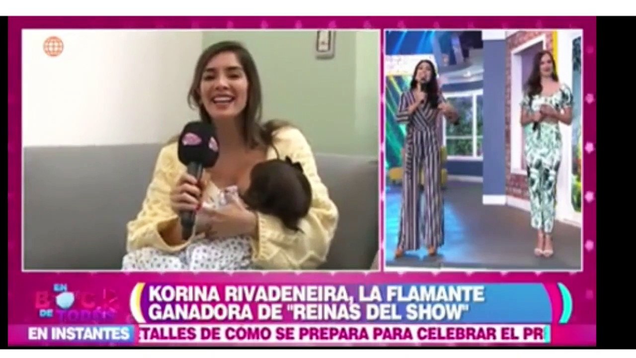 Korina  dando de laptar a su bebe