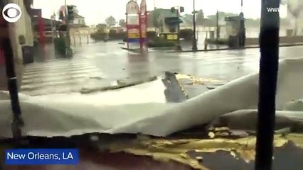 Awning ripped off building in New Orleans