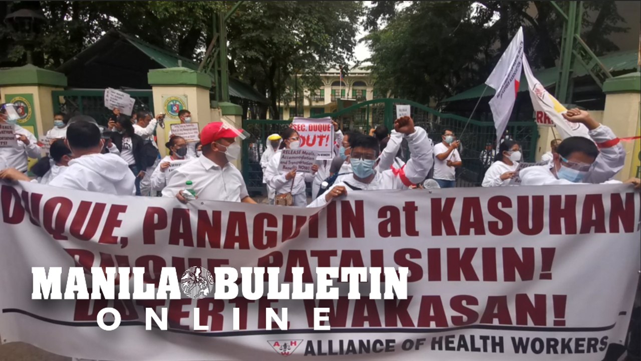 Health workers from different hospitals in Metro Manila hold a ‘National Day of Protest’