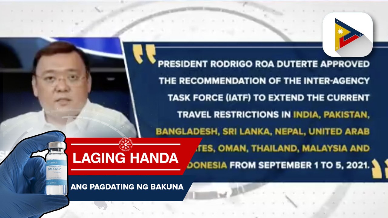 Temporary travel restrictions sa 10 bansa, extended hanggang Setyembre 5