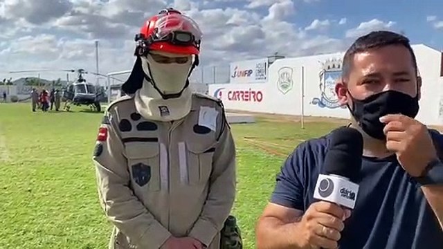 Corpo de Bombeiros realiza treinamento de combate a incêndio na caatinga, na cidade de Patos