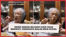 Nenek Makan Belasan Sushi Ogah Berhenti, Endingnya Malah Bikin Nyesel