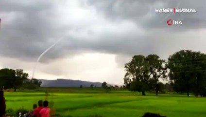 Barajın üzerinde oluşan dev su hortumu kamerada