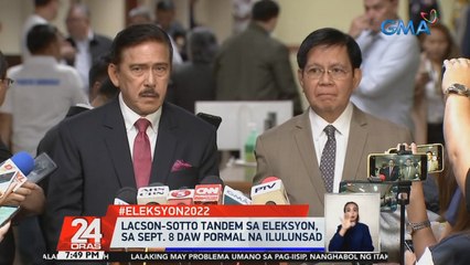 Lacson-Sotto tandem sa Eleksyon, sa Sept. 8 daw pormal na ilulunsad | 24 Oras