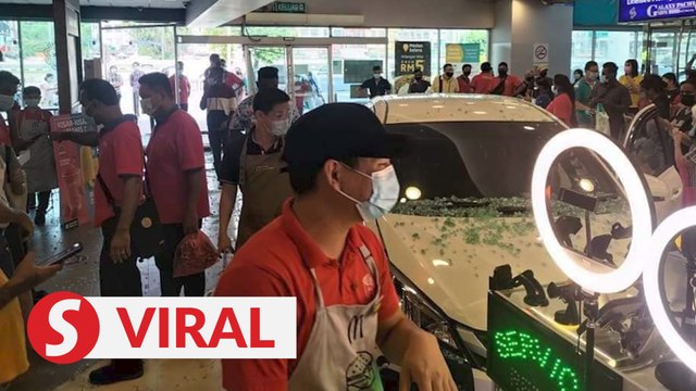 Fast food worker injured after car rams into hypermarket