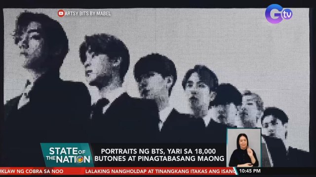 Portraits ng BTS, yari sa 18,000 butones at pinagtabasang maong | SONA