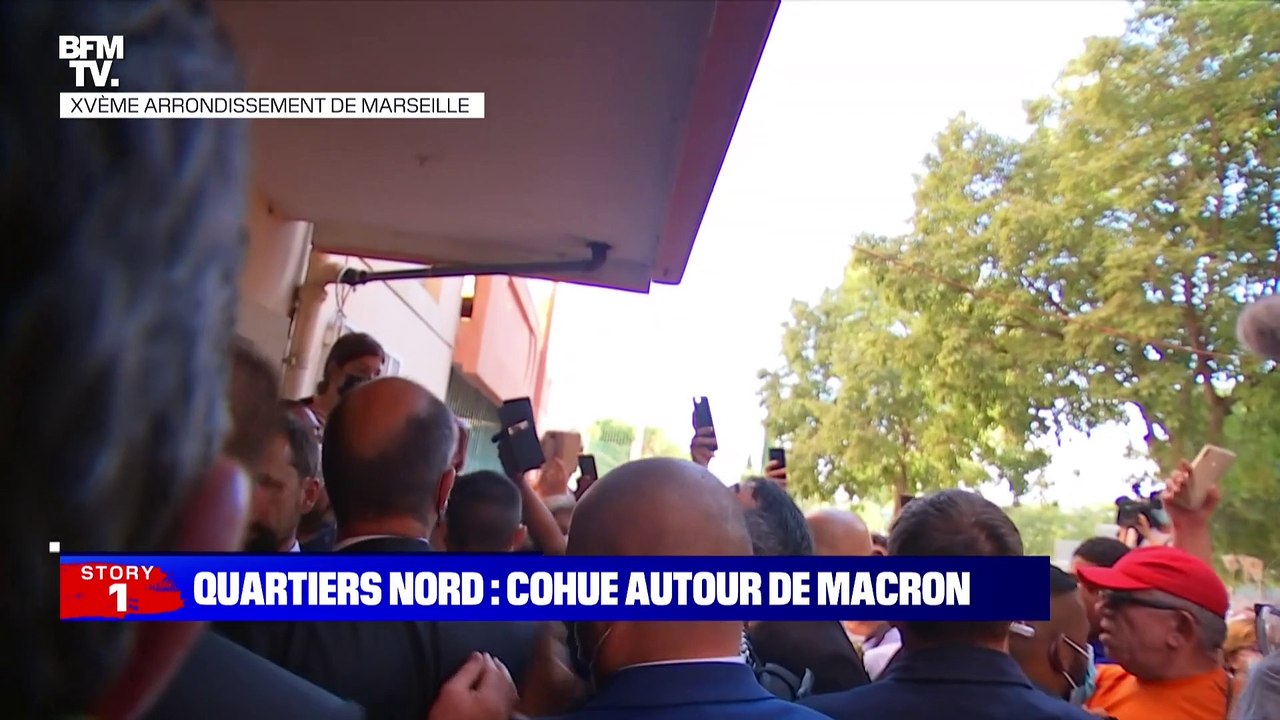 Story 4 : La cohue autour d'Emmanuel Macron dans les quartiers nord de Marseille - 01/09