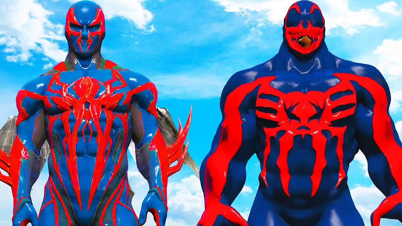 SPIDERMAN 2099 VS VENOM2099 (GTAV) EPIC BATTLE
